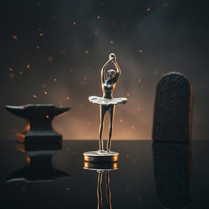 Graceful Ballerina in 925 Sterling Silver Dance Miniature