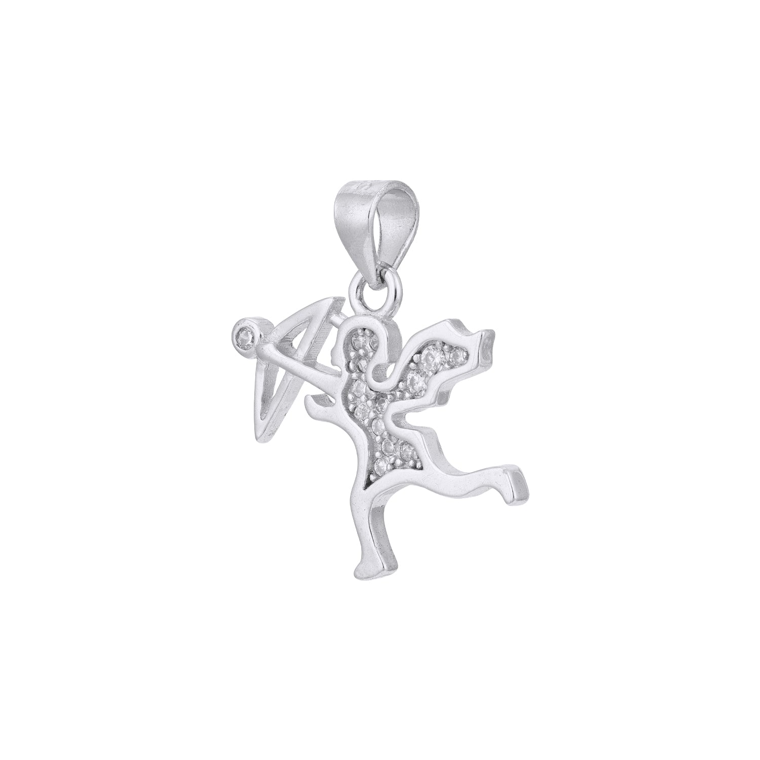 Graceful Cupid Heart Arrow 925 Sterling Silver Pendant for Women