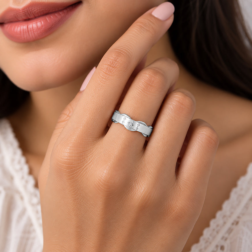 Graceful Flowing Wave 925 Sterling Silver Ring