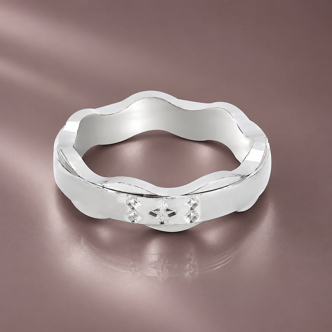 Graceful Flowing Wave 925 Sterling Silver Ring