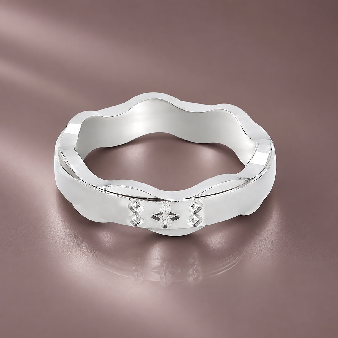 Graceful Flowing Wave 925 Sterling Silver Ring