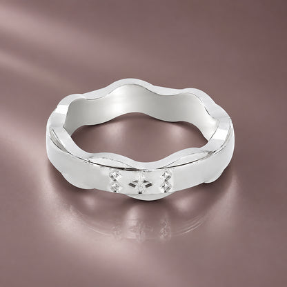 Graceful Flowing Wave 925 Sterling Silver Ring