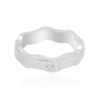 Graceful Flowing Wave 925 Sterling Silver Ring for Women