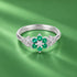 Graceful Green Floral 925 Sterling Silver Ring for Women