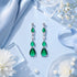 Graceful Green Teardrop Flow 925 Sterling Silver Earring for Women
