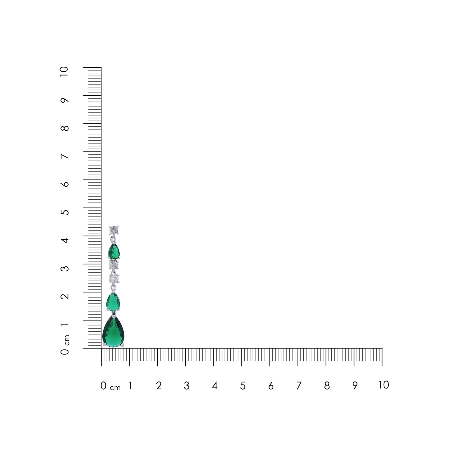 Graceful Green Teardrop Flow 925 Sterling Silver Earring for Women