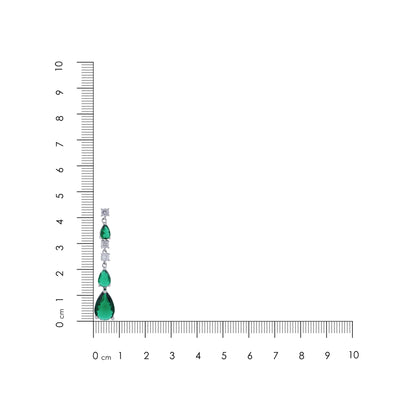 Graceful Green Teardrop Flow 925 Sterling Silver Earring for Women