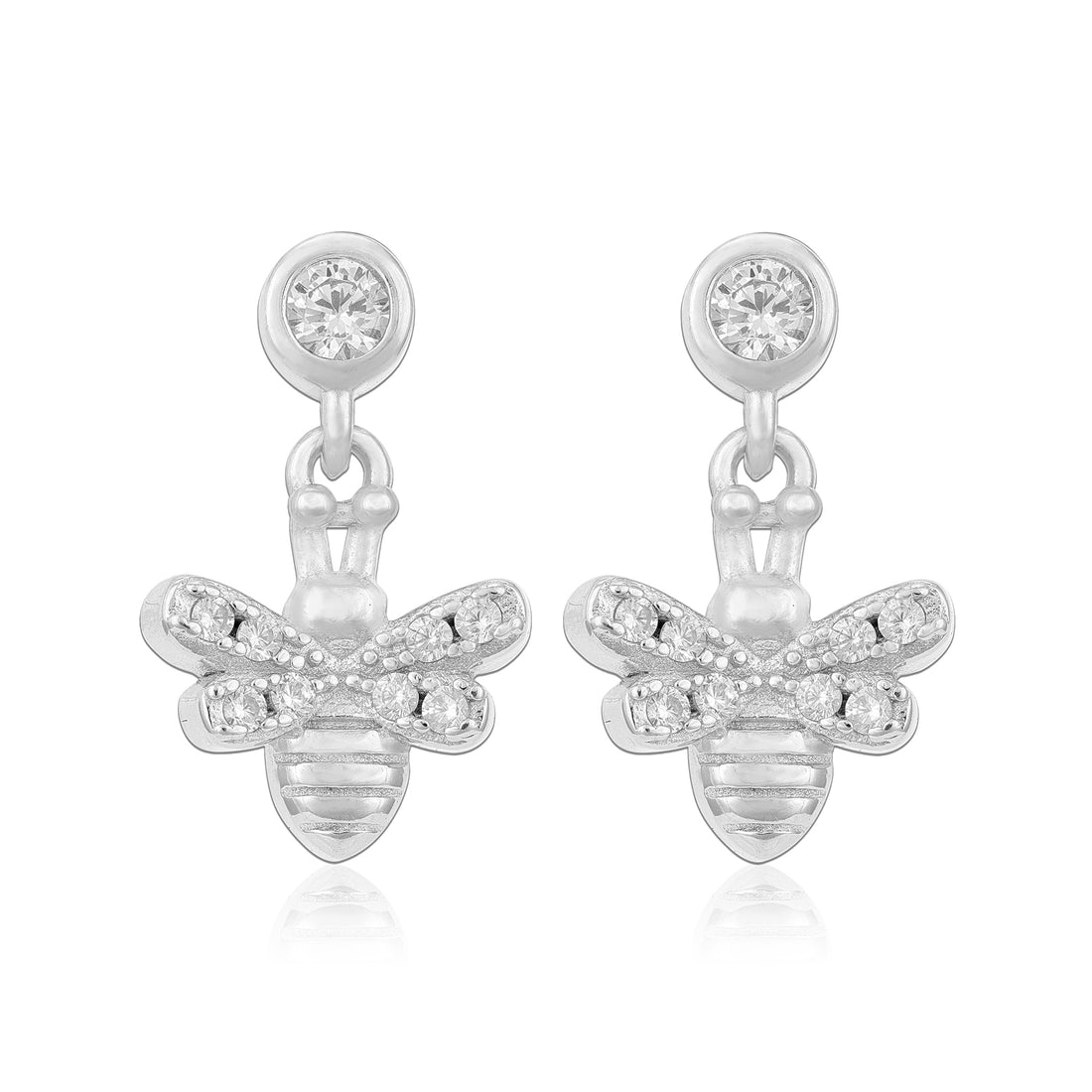 Graceful Honeybee Dangle 925 Sterling Silver Earring for Women