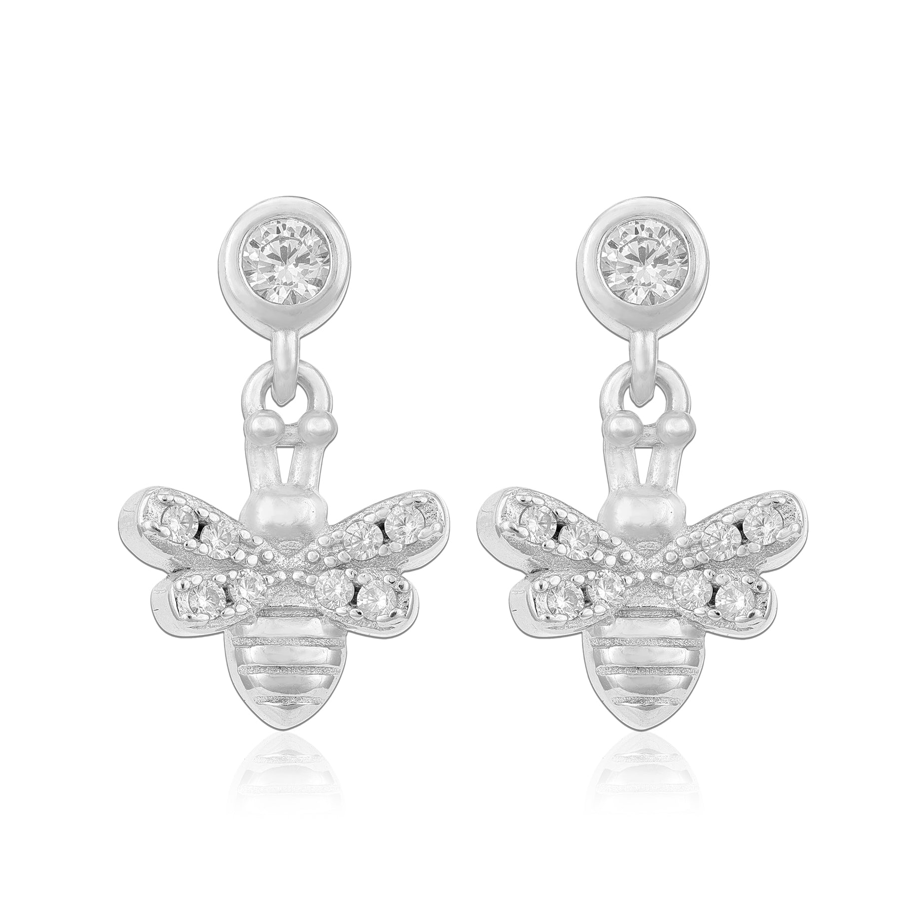 Graceful Honeybee Dangle 925 Sterling Silver Earring for Women