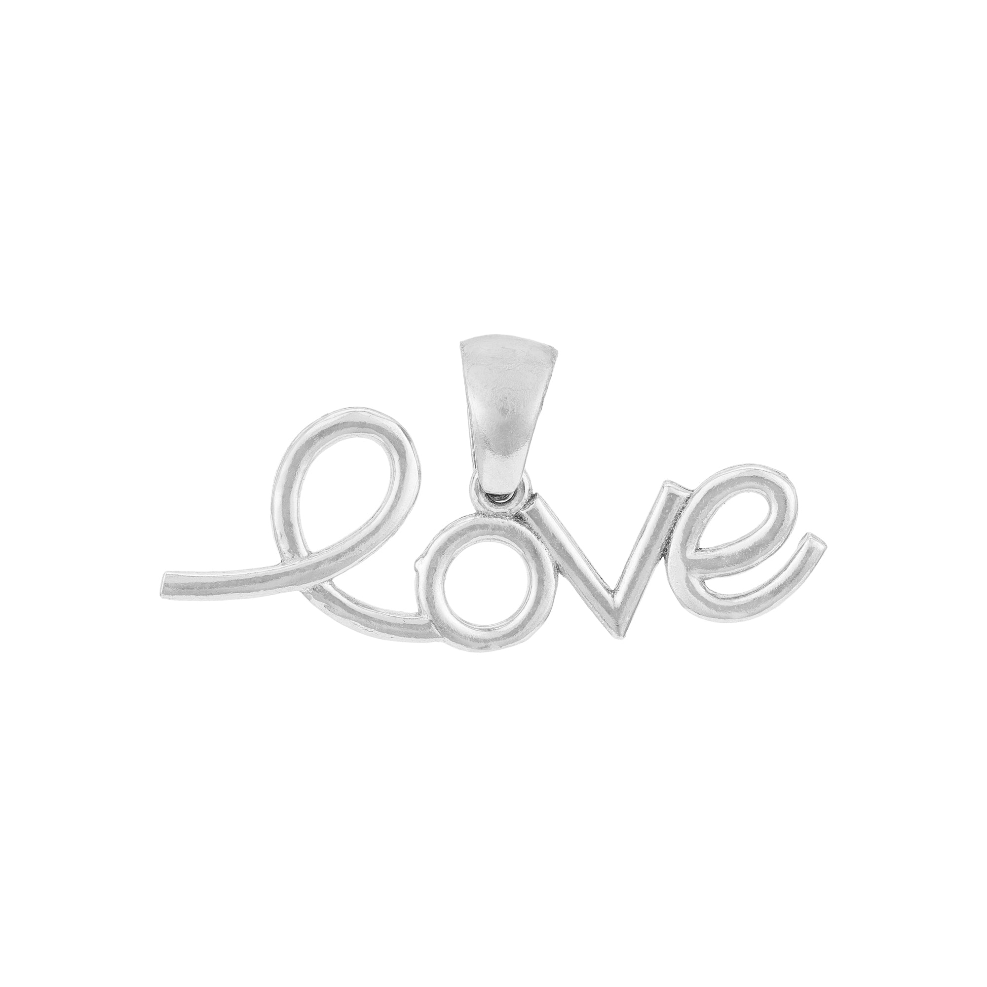 Graceful Love Cursive 925 Sterling Silver Pendant for Women