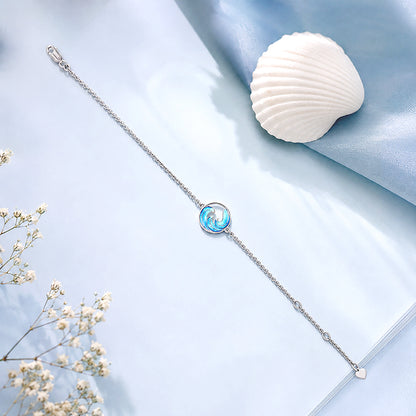 Graceful Ocean Crest Silver Beauty 925 Sterling Silver Bracelet for women