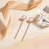 Graceful Pearl Crystal Line Rose Gold Designer Earring
