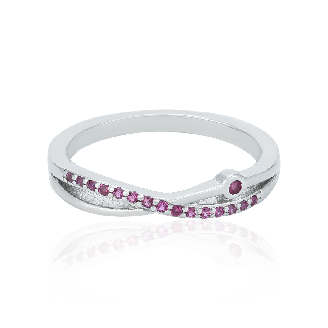 Graceful Pink Twist 925 Sterling Silver Rings for Women