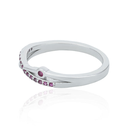 Graceful Pink Twist 925 Sterling Silver Rings for Women