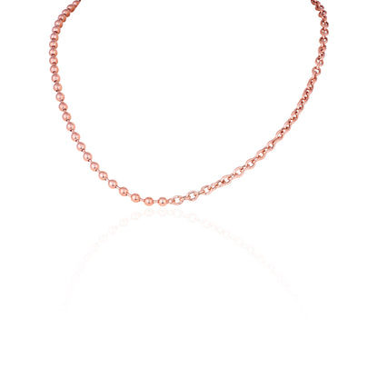 Graceful  Rose GoldTwisted Bead 925 Sterling Silver Chain for Women