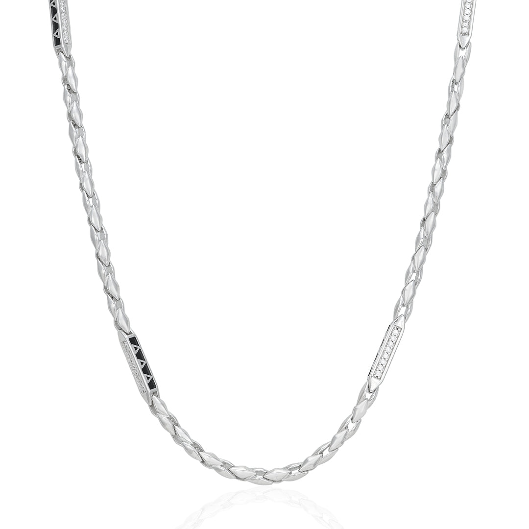Graceful Twisted Link 925 Sterling Silver Chain 
