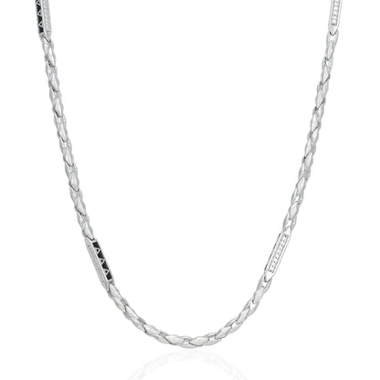 Graceful Twisted Link 925 Sterling Silver Chain 