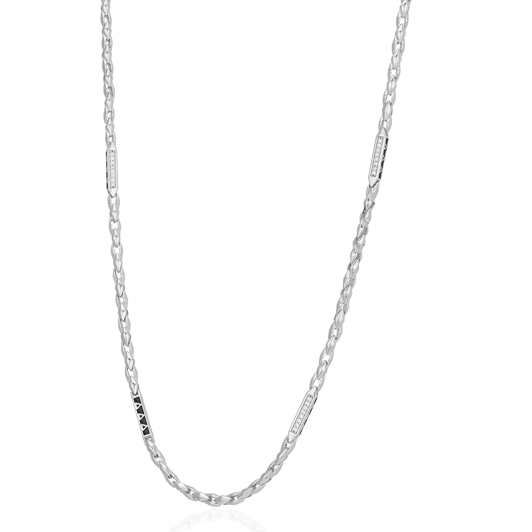 Graceful Twisted Link 925 Sterling Silver Chain 