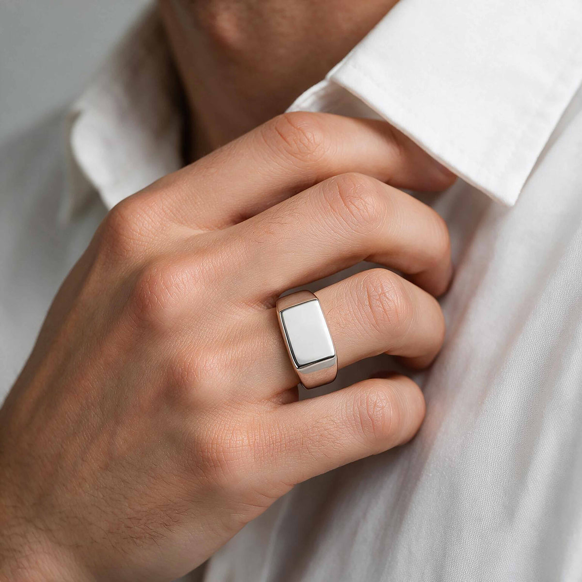 Grand Rectangular Majesty 925 Sterling Silver Ring