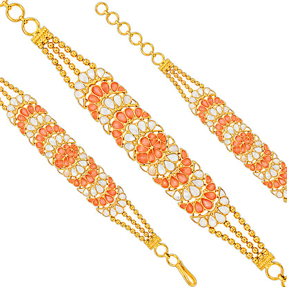 Grand Floral 925 Sterling Silver Bridal Chain Bracelet