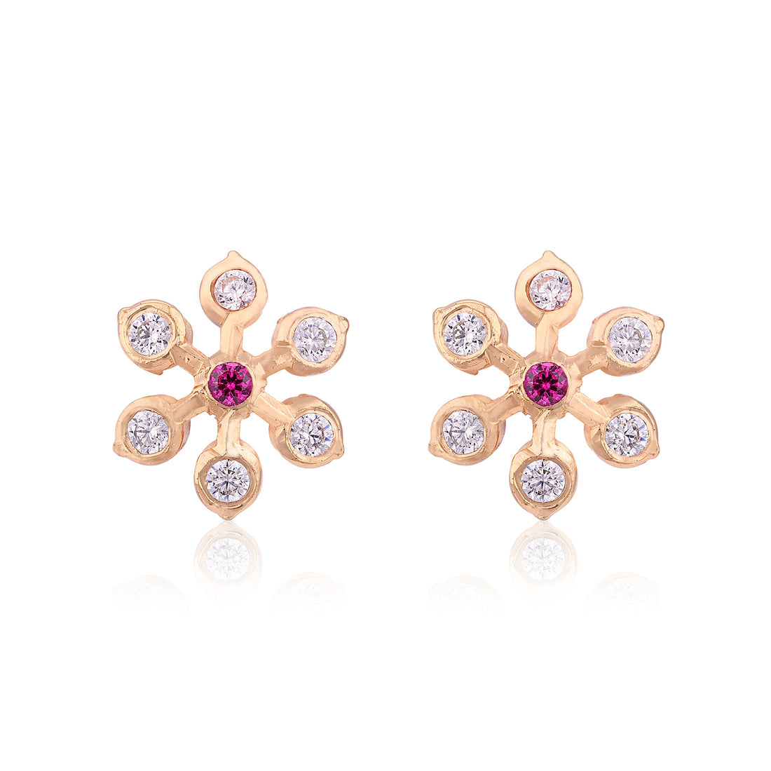  Grand Pink Flower 925 Sterling Silver Earrings for women