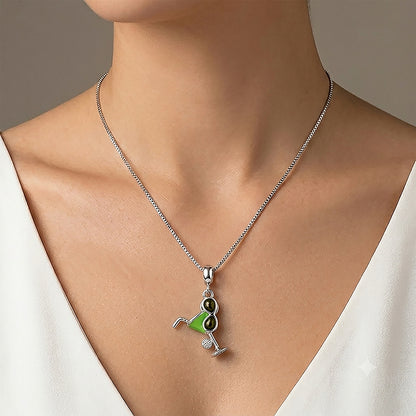 Green Cocktail 925 Sterling Silver Pendant