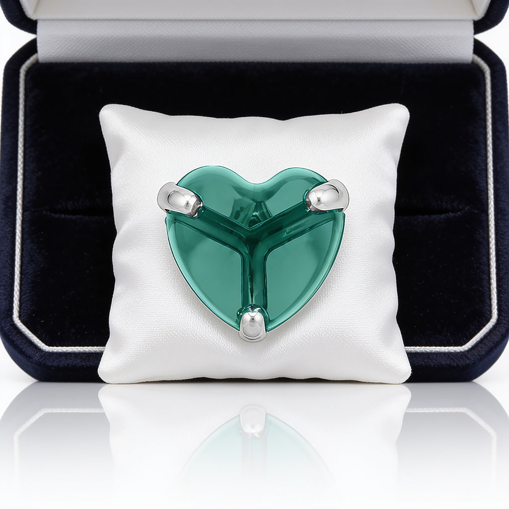 Green Crystal Heart Bliss 925 Sterling Silver Nosepin