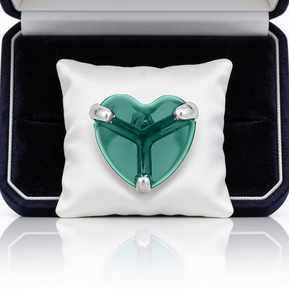 Green Crystal Heart Bliss 925 Sterling Silver Nosepin
