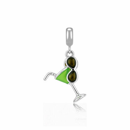 Green Cocktail 925 Sterling Silver Pendant