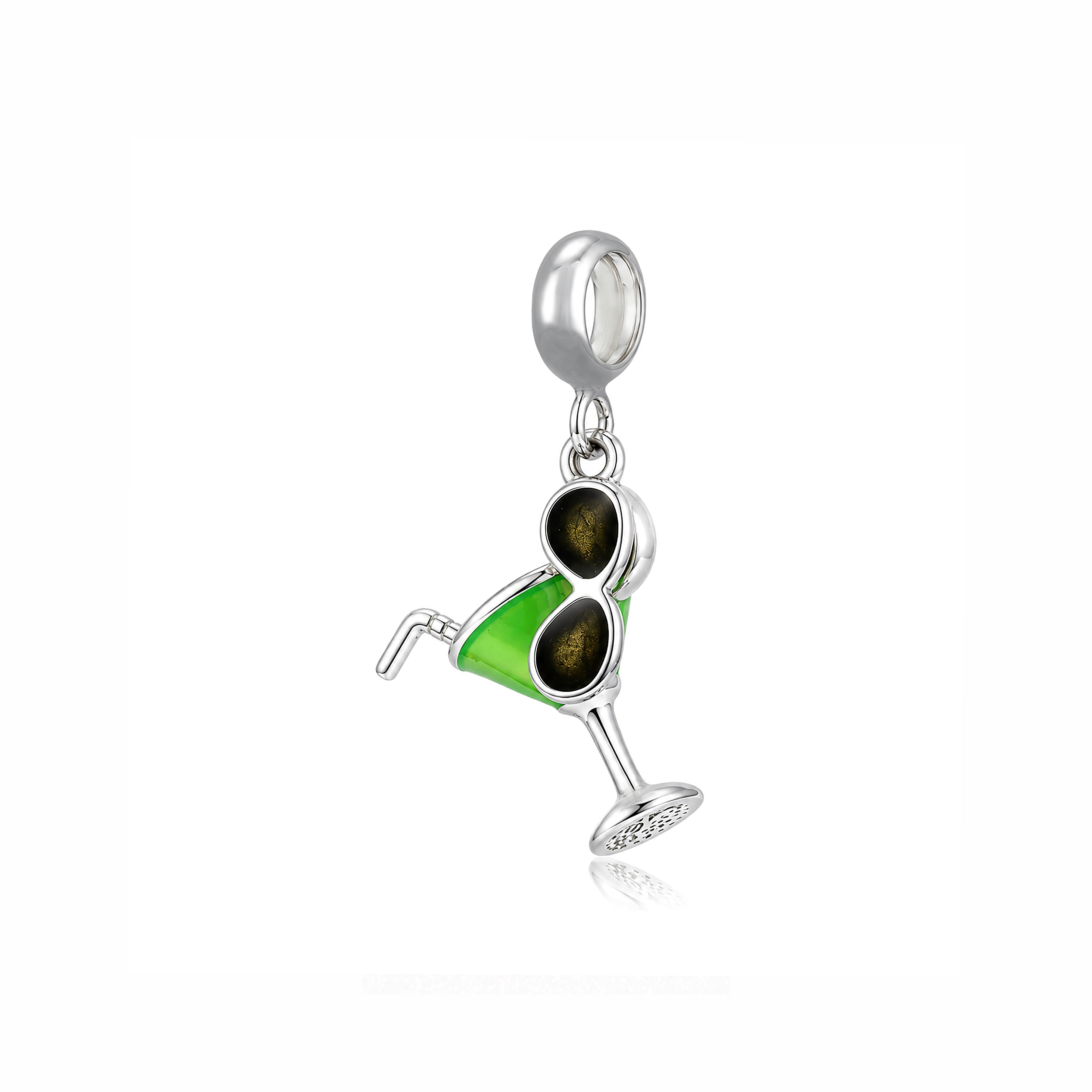 Green Cocktail 925 Sterling Silver Pendant
