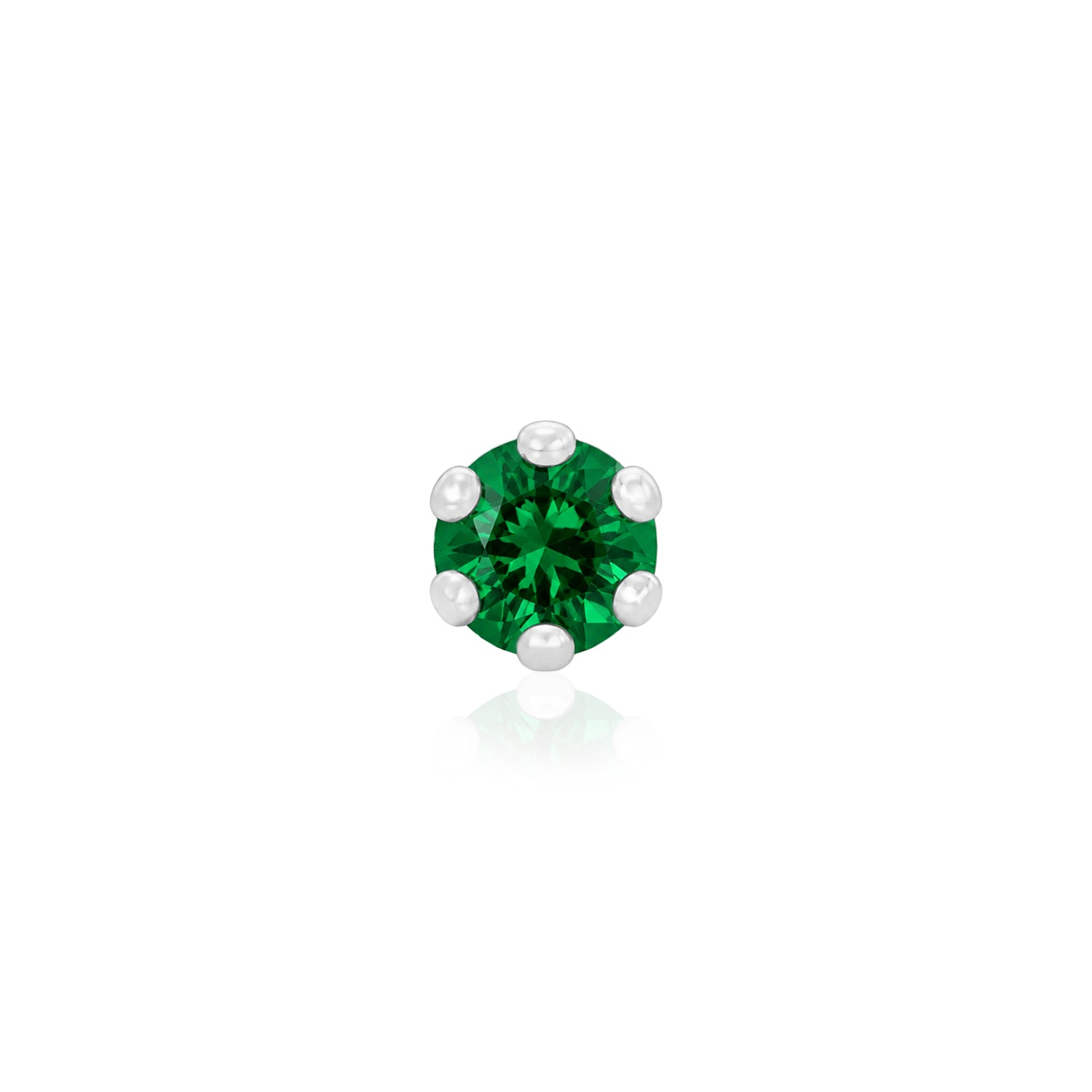 Green Gemstone Silver Nosepin