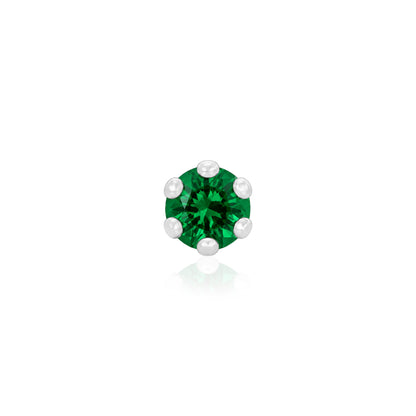 Green Gemstone Silver Nosepin
