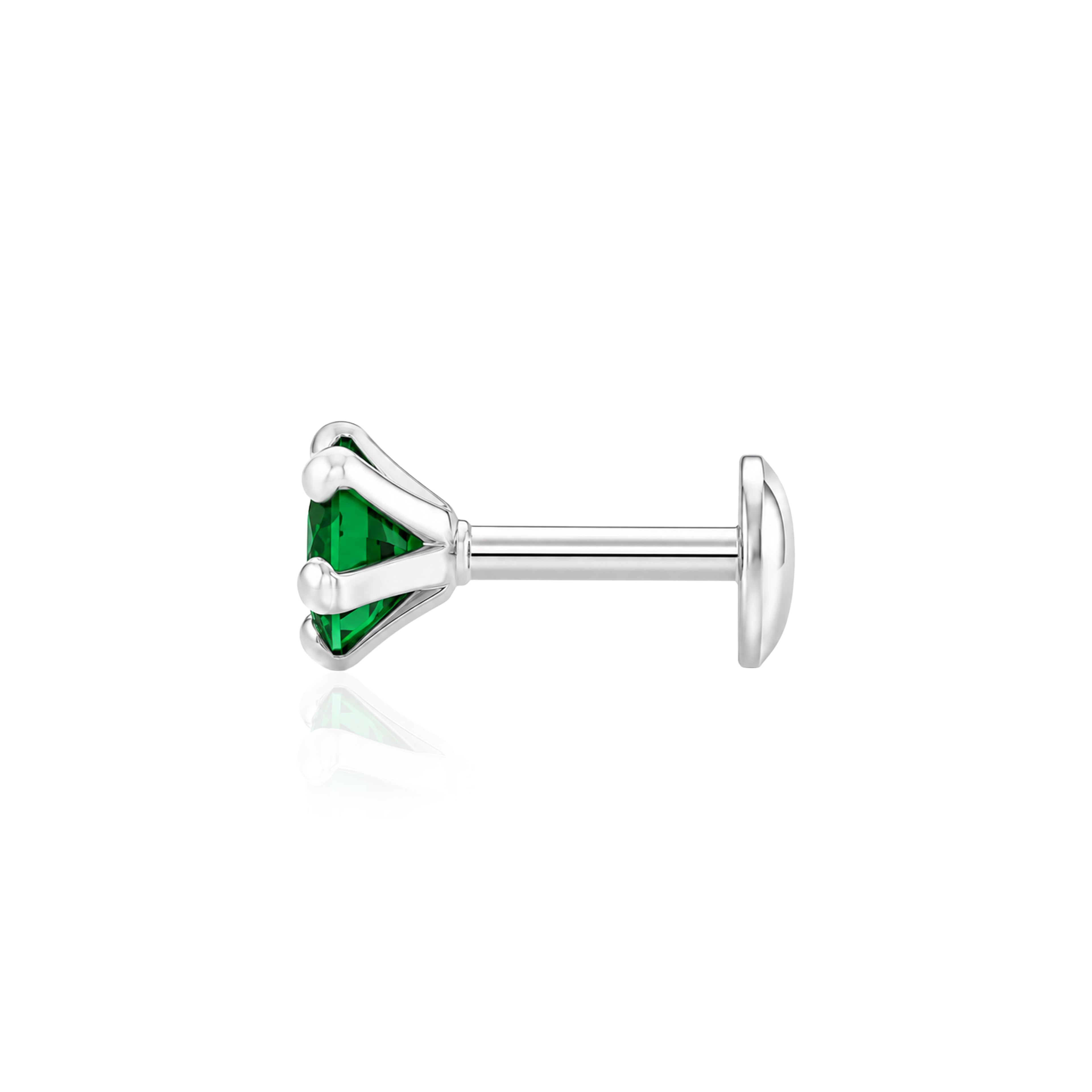 Green Gemstone Silver Nosepin