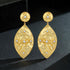 Hammered Gold Pearl Drop Earrings