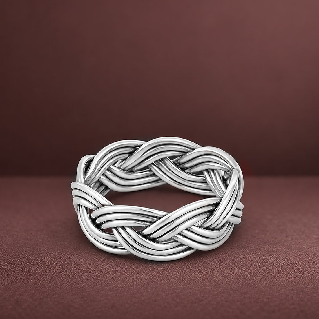 Handwoven Knot Style Timeless Glamour  925 Sterling Silver Ring for Men