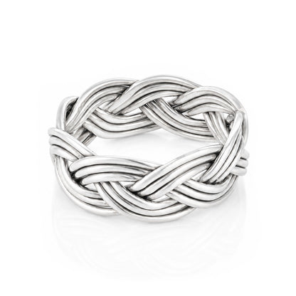 Handwoven Knot Style Timeless Glamour  925 Sterling Silver Ring for Men