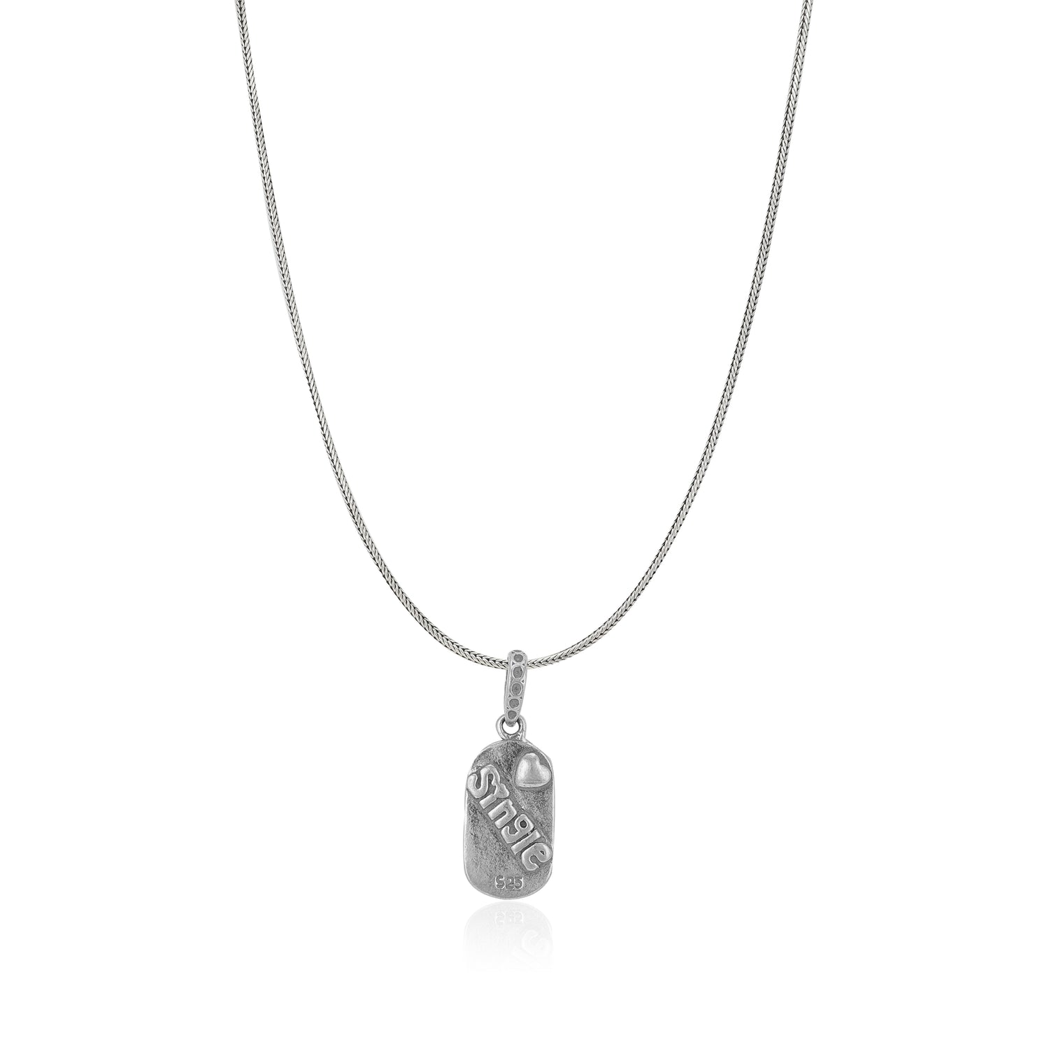 Happily Single Rhodium Plated Snake Chain Pendants