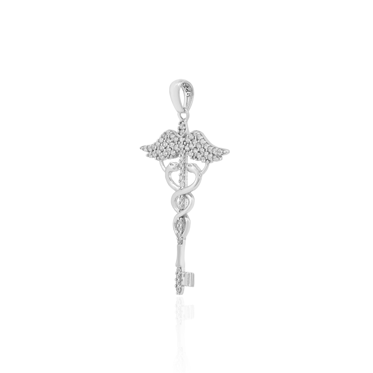 Healing Wings Caduceus 925 Sterling Silver Pendant for women