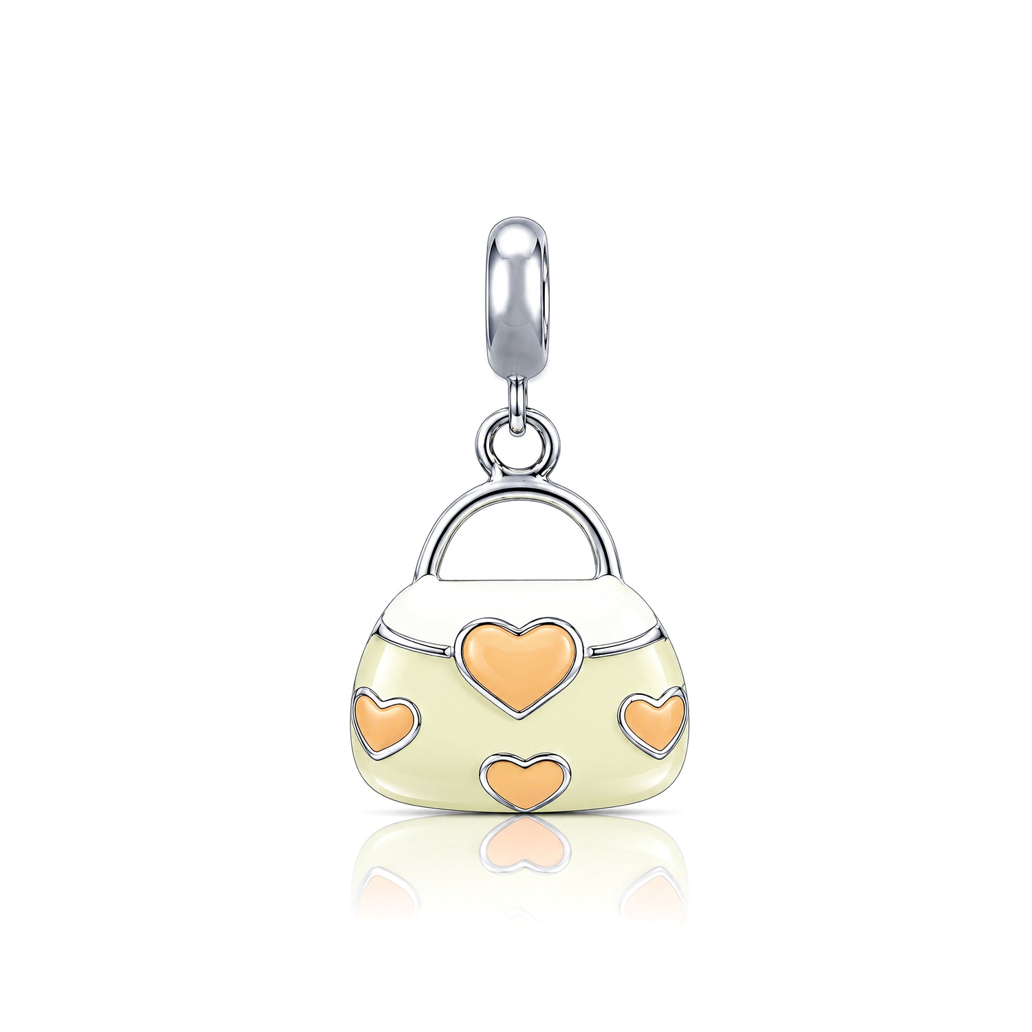 Heart Blossom Handbag 925 Sterling Silver Charm Pendant