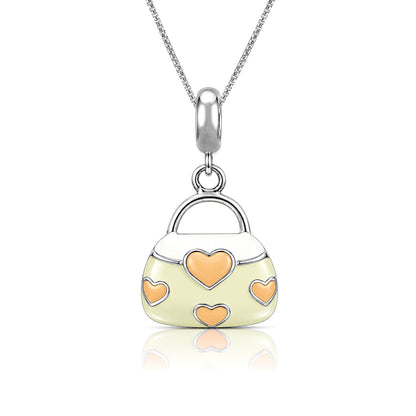 Heart Blossom Handbag 925 Sterling Silver Charm Pendant