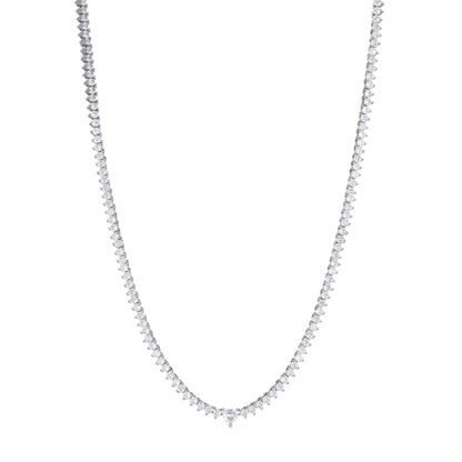 Heart Drop Stone-Set Silver Necklace