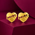 Heart Shaped 925 Pride Engraved Gold Plated Studs