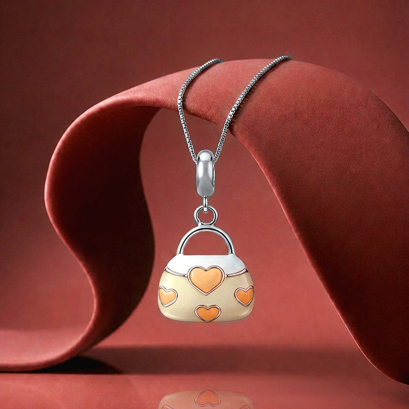 Heart Blossom Handbag 925 Sterling Silver Charm Pendant