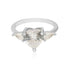 Heart Centred Rhodium Plated White Stone Ring