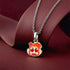 Heart Eyes Monkey Enamel Sterling Silver Pendant