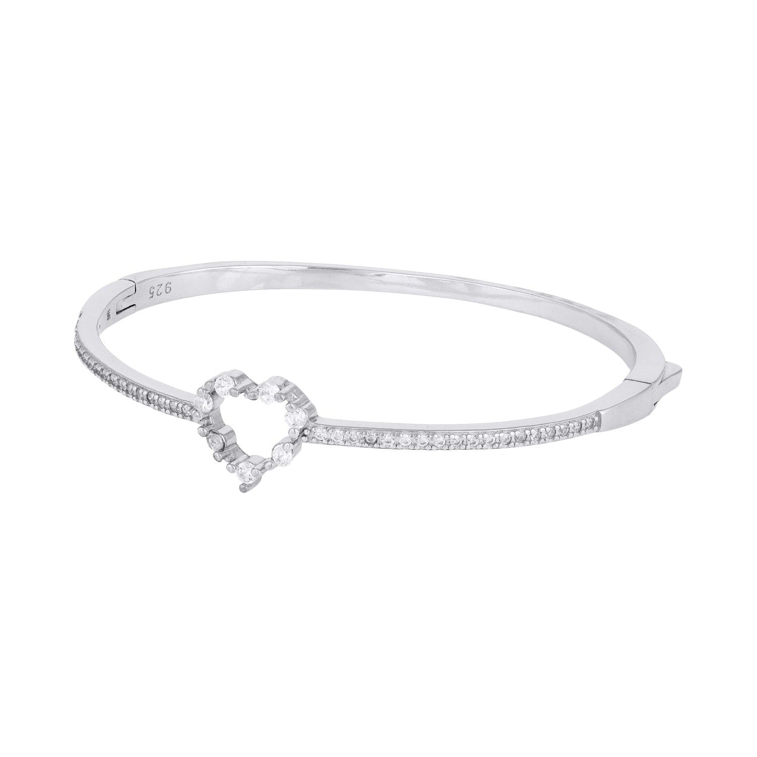 Heart Frame Stone Silver Kada
