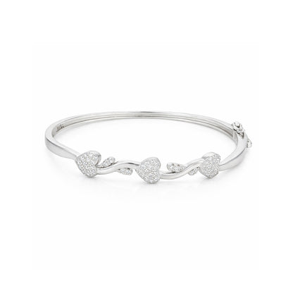 Heart Harmony 925 Silver Bangle
