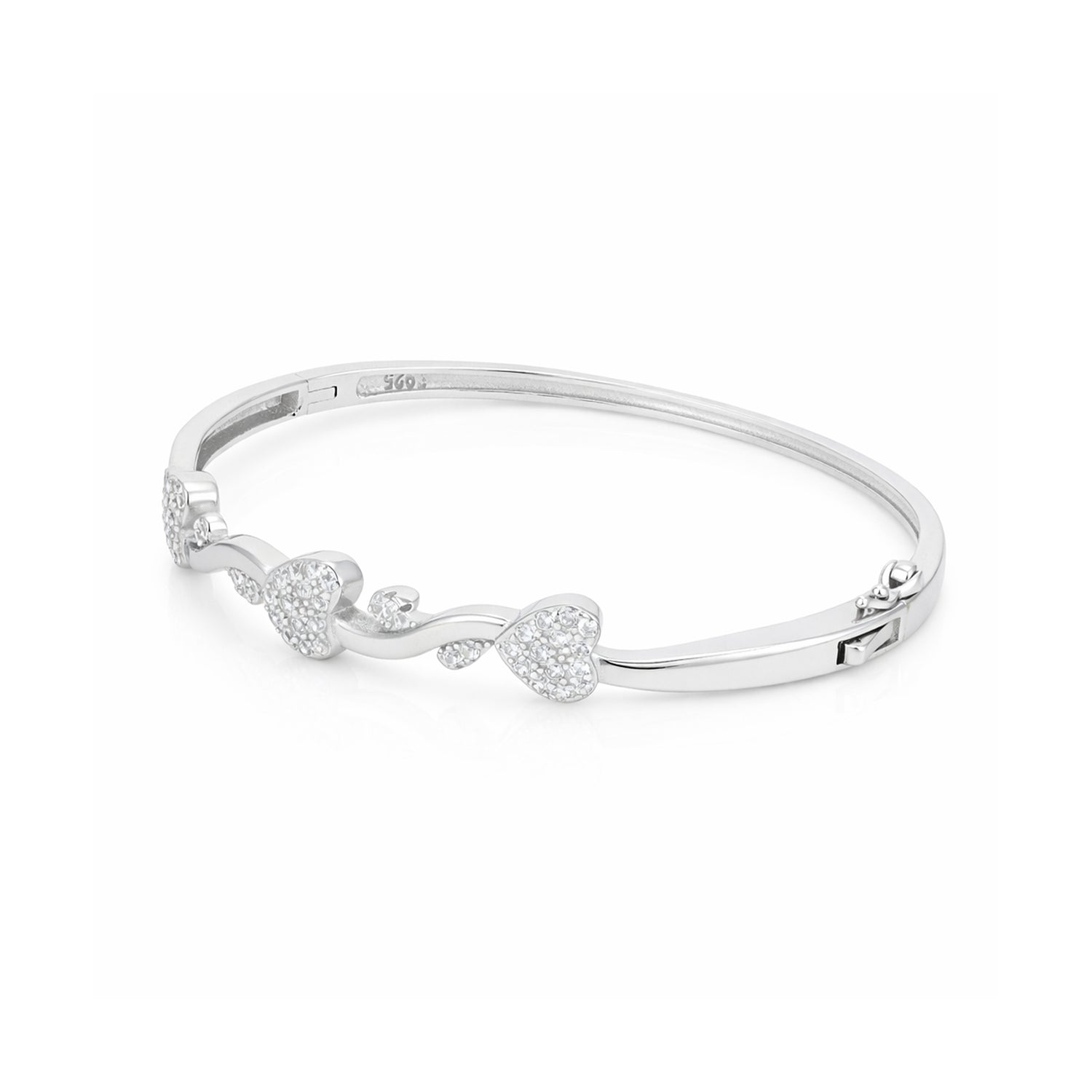 Heart Harmony 925 Silver Bangle