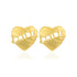 Heart Shaped 925 Pride Engraved Gold Plated Studs
