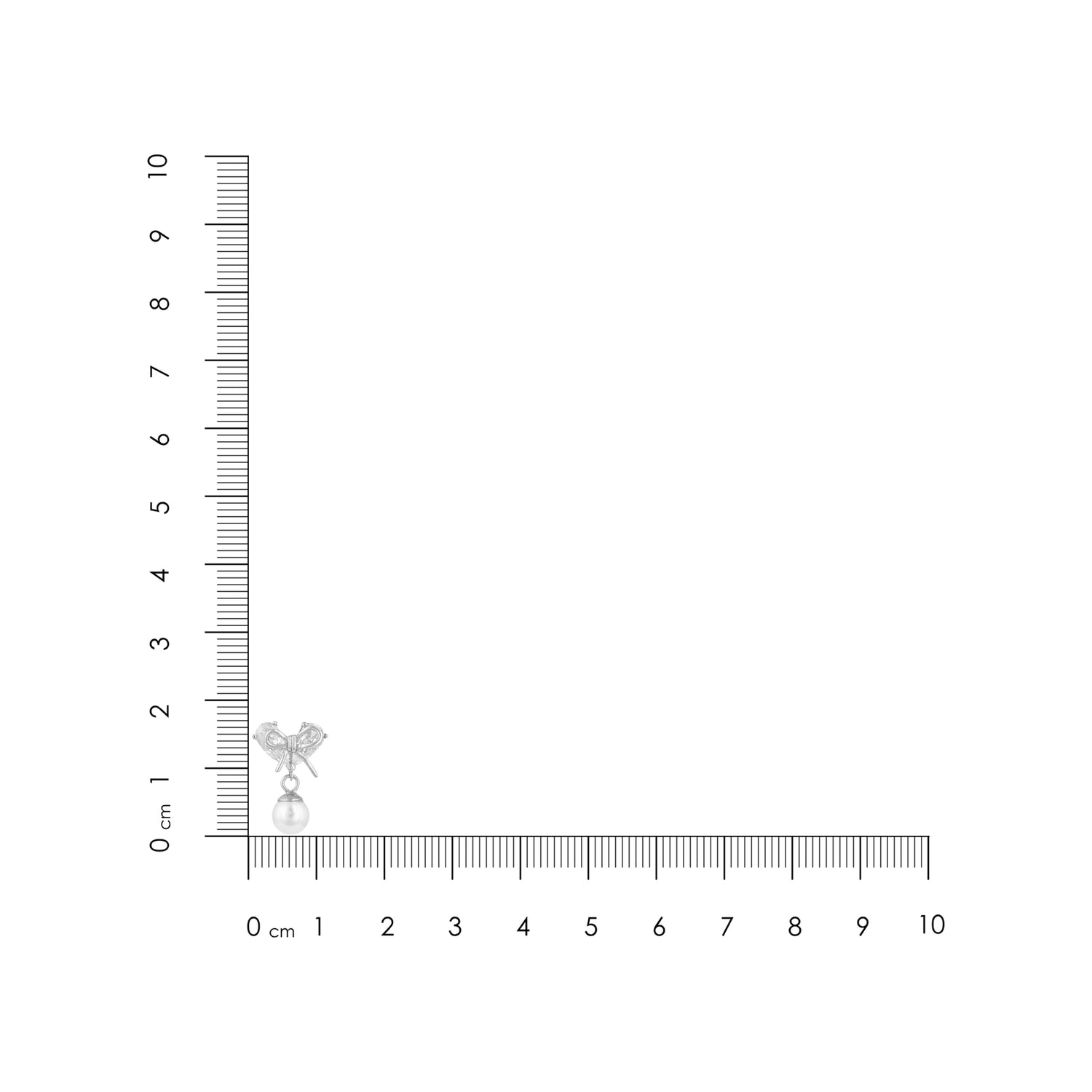 Heart and Bow 925 Sterling Silver Pearl Drop Earrings 